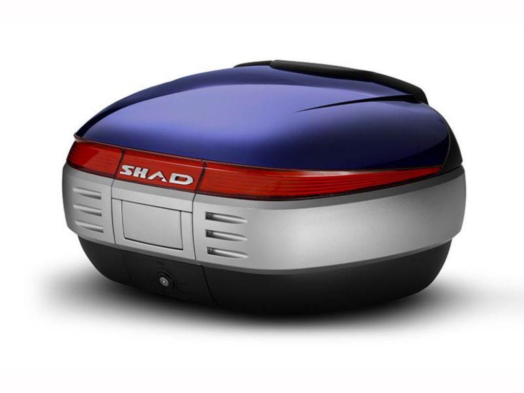 Moto kovček SHAD SH50 z integriranim naslonom (50 L+), moder/črn