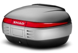 Moto kovček SHAD SH50 z integriranim naslonom (50 L+), srebrn/črn