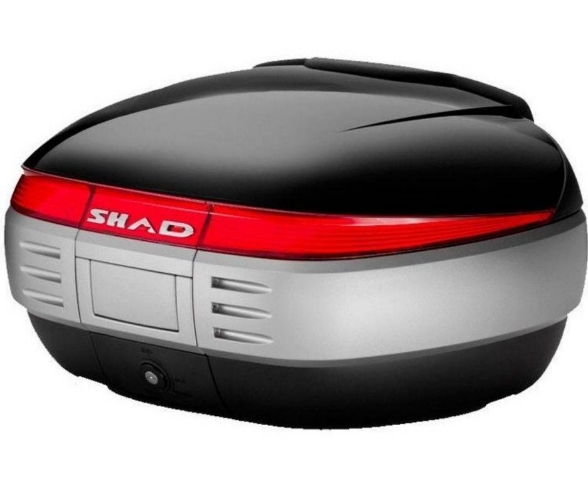 Moto kovček SHAD SH50 z integriranim naslonom (50 L+), črn/črn
