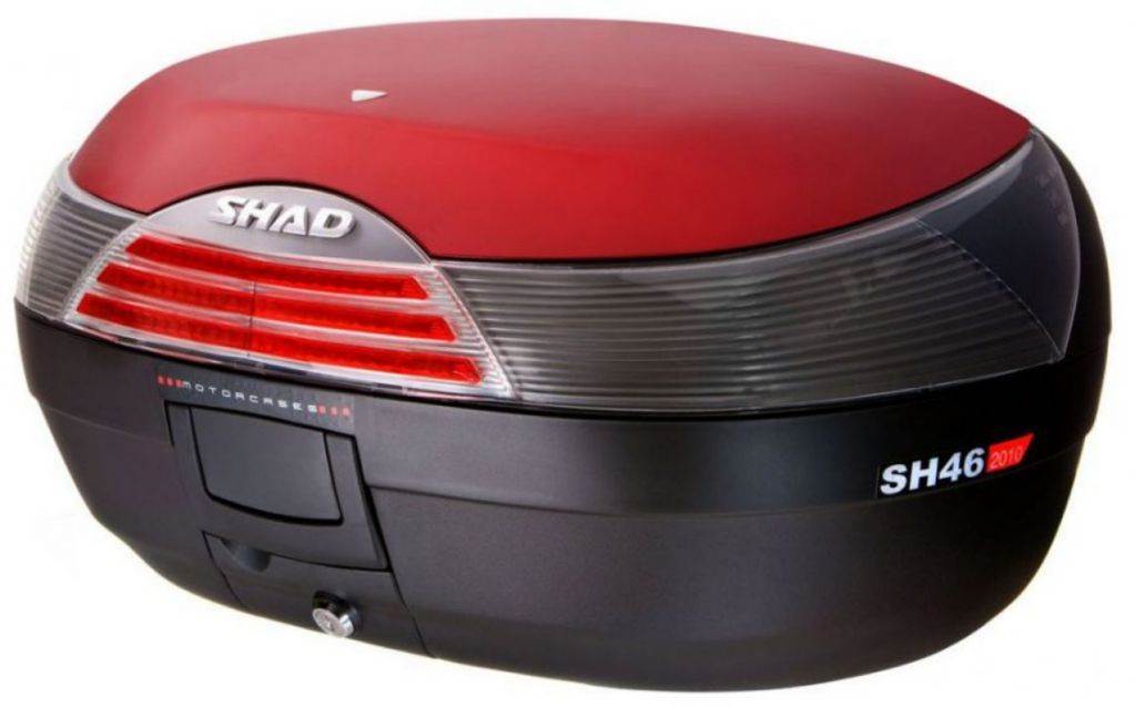 Moto kovček SHAD SH46 »SECURE LOCK« (46 L), črn/rdeč