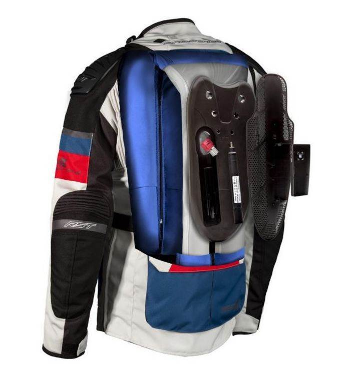 Motoristična jakna z airbagom RST Adventure-X Airbag PRO, bela/modra/rdeča