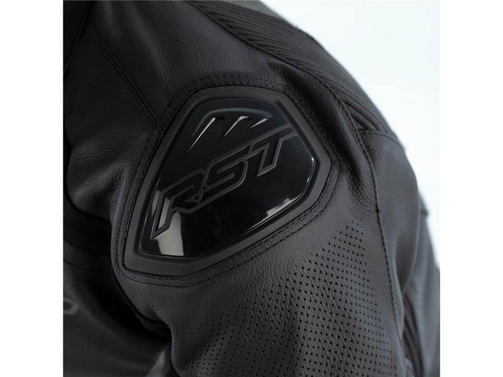 Usnjena motoristična jakna z airbagom RST Sabre Airbag, črna