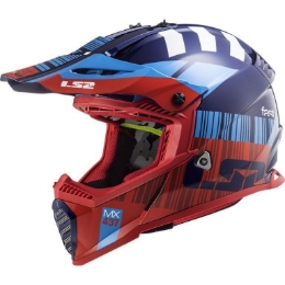 Motocross čelada LS2 Fast EVO Xcode (MX437), rdeča/modra
