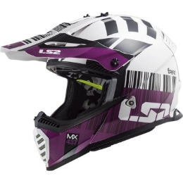 Motocross čelada LS2 Fast EVO Xcode (MX437), bela/vijolična