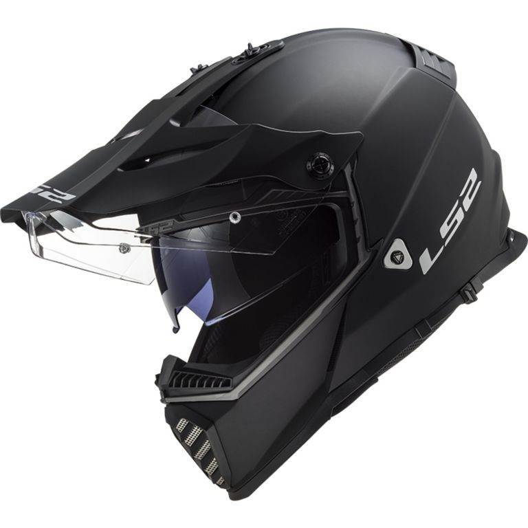 Motocross/enduro čelada z vizirjem LS2 Pioneer EVO (MX436), mat črna
