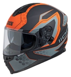 Motoristična čelada iXS 1100 2.2, črna/oranžna