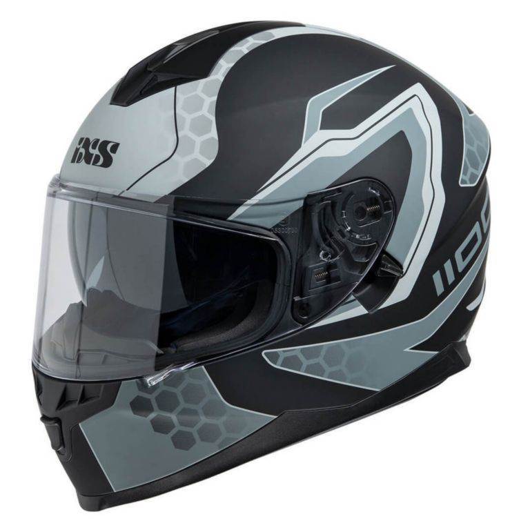 Motoristična čelada iXS 1100 2.2, črna/siva