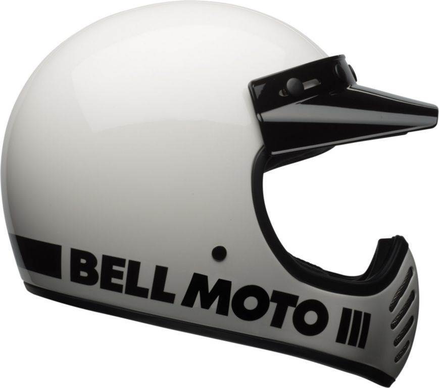 Retro motocross čelada BELL Moto-3 Classic, bela