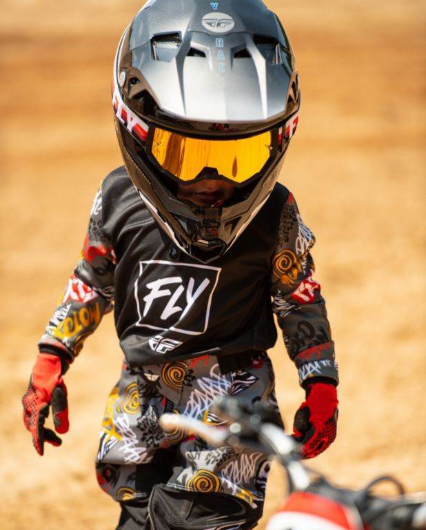 Otroške motocross rokavice FLY MX Lite, modre/rdeče/rumene