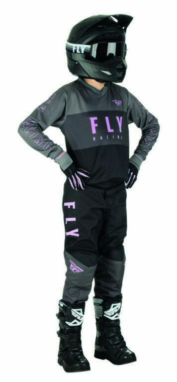 Otroške motocross hlače/dres FLY MX F-16, črne/roza