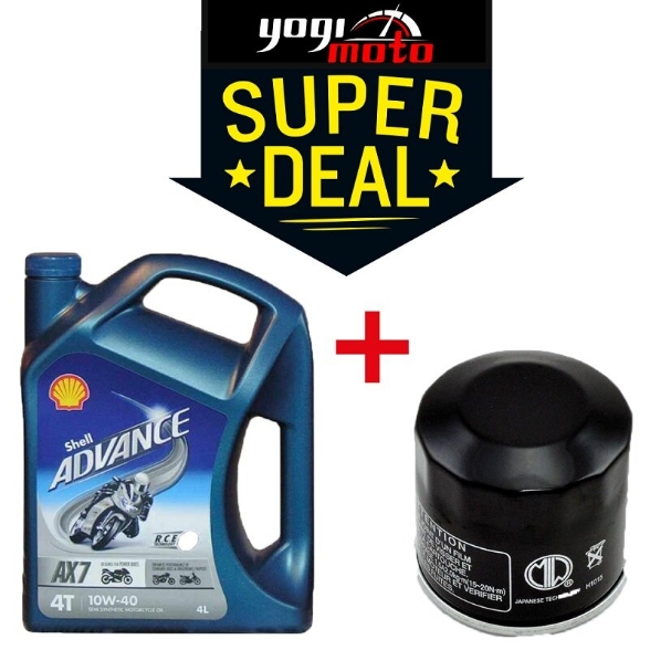 Slika Motorno ulje SHELL Advance AX7 4T 10W40 4 L + filtar ulja (SUPER DEAL)