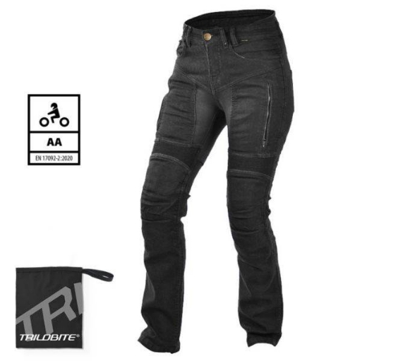 Slika Ženske moto traperice Trilobite Parado 661 - slim fit, crne